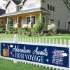 Adventure Awaits Bon Voyage Large Banner,Bon Voyage Yard Sign Banner,Travel Theme Party Decorations,Retirement Party Adventure Awaits Party Sign 9.8X1.6 Ft view 3