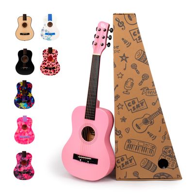 CB SKY 30 Wooden Pink Acoustic Guitar/Girls Gift/Kids Musical Toys/Musical Instrument for age 3-5 5-9