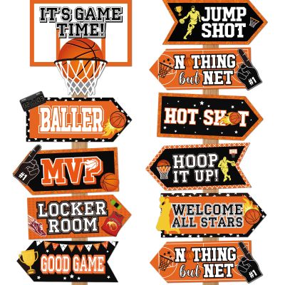 20 Pieces Basketball Party Sign Basketball Themed Party Decoration Supplies Kids Teenagers Boys B-Day Photo Prop