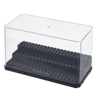 OLYCRAFT Acrylic Minifigure Display Case Box Display Case for Minifigure Action Figures Blocks Removable Display Box Cube Showcase for Models Gifts Dustproof Storage Display Boxes - Black