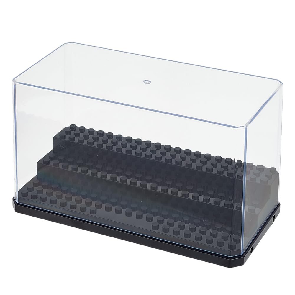 OLYCRAFT Acrylic Minifigure Display Case Box Display Case for Minifigure Action Figures Blocks Removable Display Box Cube Showcase for Models Gifts Dustproof Storage Display Boxes - Black