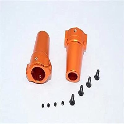 Aluminum Straight Axle Rear Lock-Out Adapter Set for Axial 1/10 Yeti AX80071 Orange