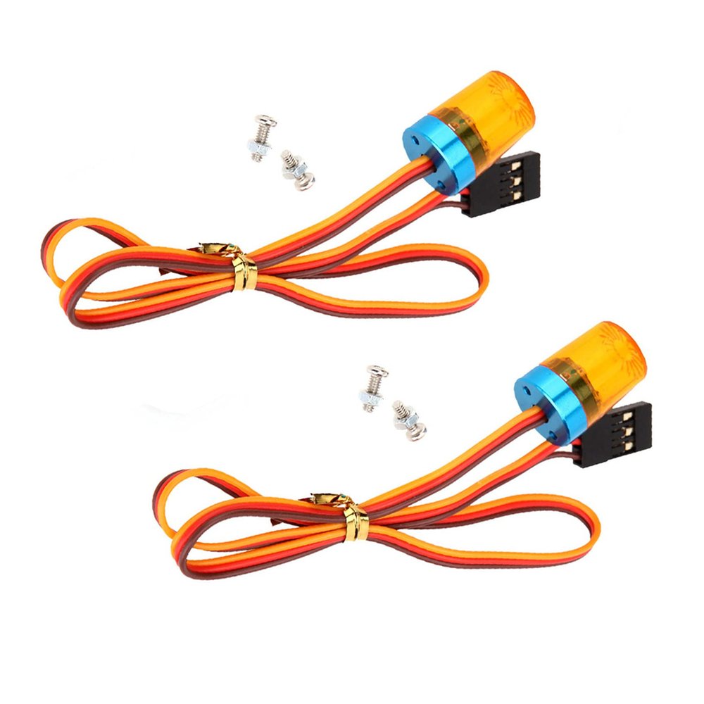 LAFEINA LED Strobing Rotating Flashing Light 9x15mm Lamp for RC Model Police Firefighting Ambulance Car Truck Lighting (2 Pack, Yellow)