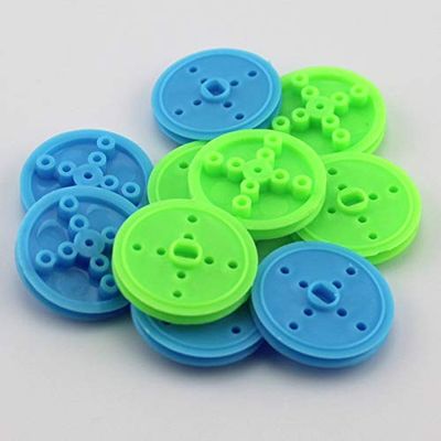 Replacement Part For 10PCS 2x30mm Belt Pulley Plastic Micro Motor Wheel/Drive Wheels Tight With 2mm Shaft For Electric Cars Spare Part - (Color: Green)