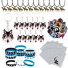 BANBALLON 98 PCS Wolf Party Favors Cool Wolf Necklace Goodie Bags with Wolf Keychains, Stickers, Rubber Bracelets, And Wolf Bags for Wolf Themed Birthday Party Baby Shower Holiday view 1