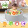 TRENDBOX Small Memory Foam Ball Pit, 27 inches Indoor Round Ball Pit (NO Balls) for Toddler Kids Children - 27 inches (Light Gray) view 2