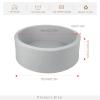TRENDBOX Small Memory Foam Ball Pit, 27 inches Indoor Round Ball Pit (NO Balls) for Toddler Kids Children - 27 inches (Light Gray) view 3