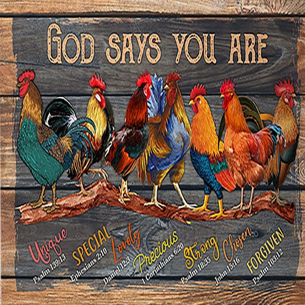 1000 Pieces Wooden Puzzles God Says You are Unique Special Lovely Rooster Chicken Jigsaw Puzzles for Adults and Kids Development Toys Games Toys Gift