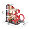 Hape Gearhead Stunt Garage Kids Wooden Toy Car Parking Garage Playset w/Elevator and 2 Exit Tracks, Detachable Loop, Includes 2 Wooden Toy Racecars view 3