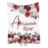 Artsadd Custom Blanket for Baby Girls with Name Personalized Blankets with Red Rose for Room Decor Fuzzy and Soft Throw Blanket Birthday Gifts for Kids Adults 40"x50" view 1
