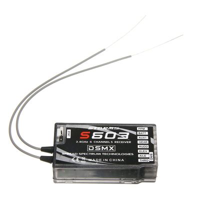 Jyving 6 Channel 2.4 GHz Air Receiver, DSM2/DSMX Compatible, Black