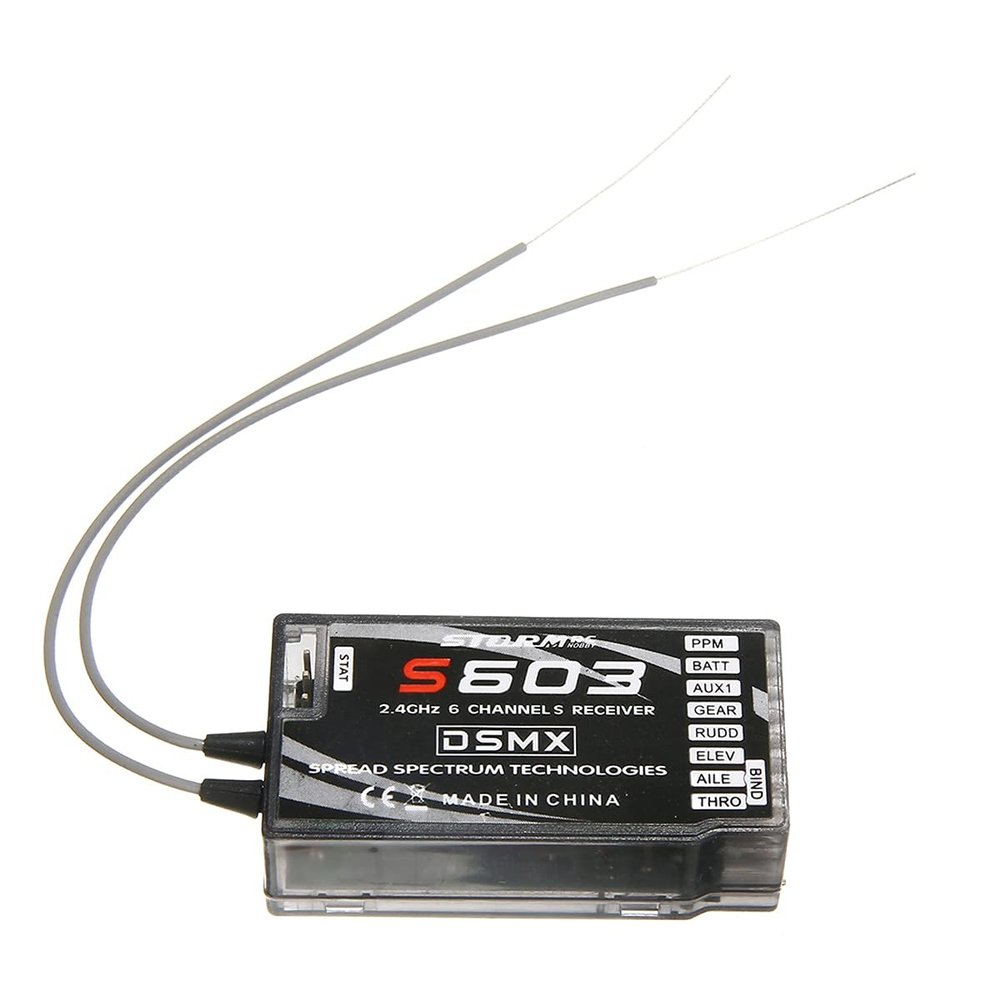 Jyving 6 Channel 2.4 GHz Air Receiver, DSM2/DSMX Compatible, Black