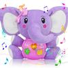 Aitbay Plush Elephant Music Baby Toys 0 3 6 9 12 Months, Cute Stuffed Aminal Light Up Baby Toys Newborn Baby Musical Toys for Infant Babies Boys & Girls Toddlers 0 to 36 Months (Purple) view 1