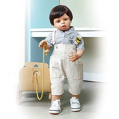 Pinky Reborn Huge Reborn Toddler Dolls 28inch Realistic Toddler Reborn Dolls Standing Boy Clothes Model Collectible Masterpiece Doll Waterproof Jointed Doll