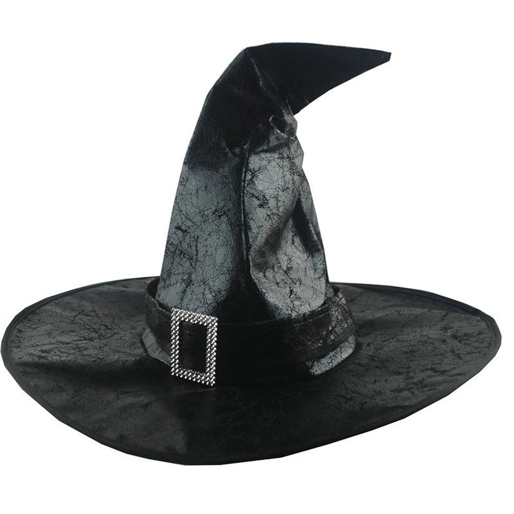 MYYHMA Halloween Witch Hat Black Ladies Costume Party Cosplay Accessories, Peaked Hat Retro Knight Hat (Color : Black)