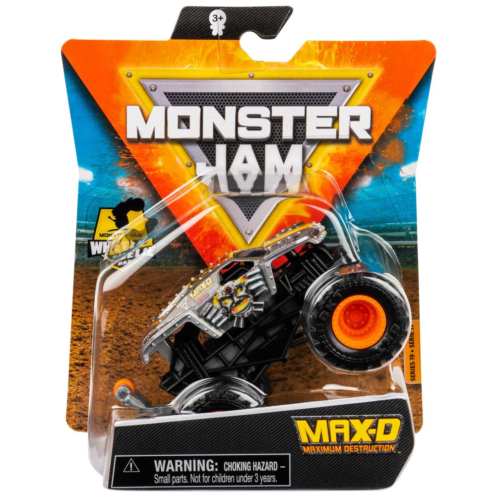 Monster Jam 2021 Spin Master 1:64 Diecast Monster Truck with Wheelie Bar: Legacy Trucks Max-D