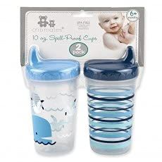 10oz. SPILL-PROOF CUPS 2-PACK, BLUE WHALE