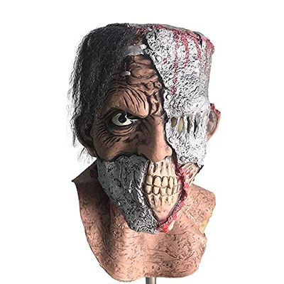 XYHJK Evil Skull Latex Headgear Demon Mask Scary Dress Up Props-Halloween Horror Scary Decoration-Suitable for Easter, Christmas, Etc (Color : White)