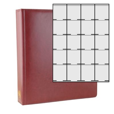 Ursae Minoris Manor Library Deluxe 3 Q-Ring Standard Format Album for Up to 800 Coins in Paper 2 x 2 Paper Flip Holders Burgundy