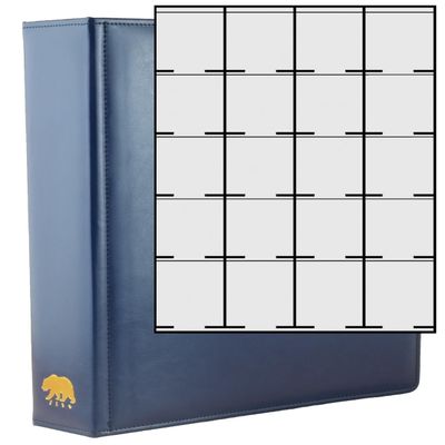 Ursae Minoris Manor Library Deluxe 3 Q-Ring Standard Format Album for Up to 800 Coins in 2 x 2" Paper or Plastic Flip Holders Deep Blue