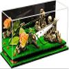 Better Display Cases Versatile Clear Acrylic Trucks, Trains and Rockets Display Case - Large Rectangle Box with Mirror Case, Orange Risers and Turf Base 19.25" x 8.25" x 8" (V47/A103) view 1