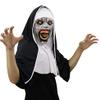 Yawolfe Nun Scary Halloween Mask Latex Horror Scary Full Head Mask Cosplay Halloween Costume Props Devil Masks Witch Zombie Evil Dress up Light Up Nun Masks view 3