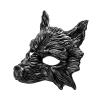 ILOVEMASKS Halloween Scary Realistic Wolf Full Face Mask Masquerade Costume, Monster Louisiana Rougarou Cosplay Wolf Werewolves Accessory Masquerade for Halloween Festival Prom Ball Mask Black Silver view 2