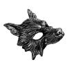 ILOVEMASKS Halloween Scary Realistic Wolf Full Face Mask Masquerade Costume, Monster Louisiana Rougarou Cosplay Wolf Werewolves Accessory Masquerade for Halloween Festival Prom Ball Mask Black Silver view 3