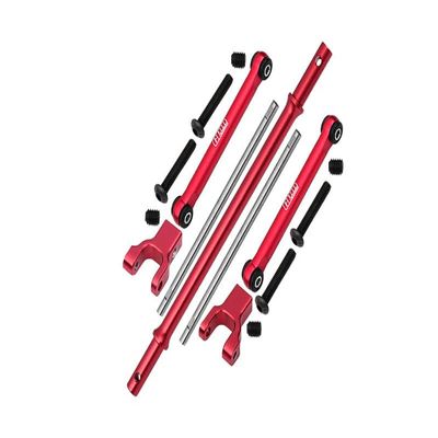 Axial 1/10 RBX10 Ryft 4WD Rock Bouncer AXI03005 Upgrade Parts Stainless Steel Rear Sway Bar & Aluminum Sway Bar Arm & Stainless Steel Linkage - 12Pc Set Red