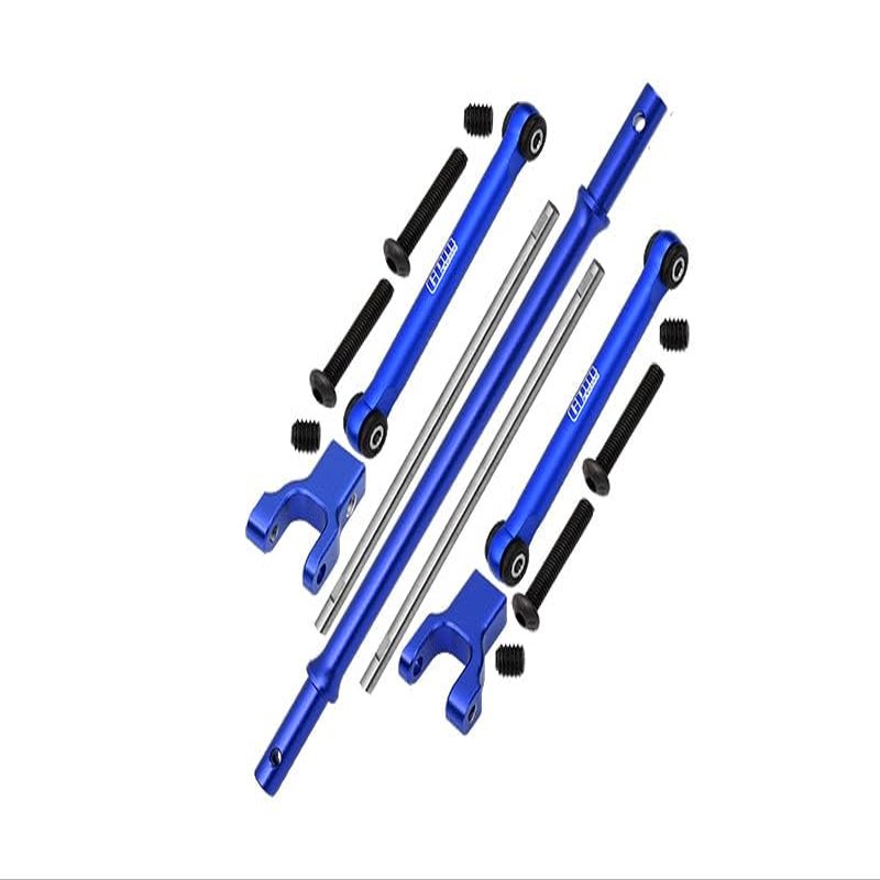 Axial 1/10 RBX10 Ryft 4WD Rock Bouncer AXI03005 Upgrade Parts Stainless Steel Rear Sway Bar & Aluminum Sway Bar Arm & Stainless Steel Linkage - 12Pc Set Blue