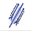 Axial 1/10 RBX10 Ryft 4WD Rock Bouncer AXI03005 Upgrade Parts Stainless Steel Rear Sway Bar & Aluminum Sway Bar Arm & Stainless Steel Linkage - 12Pc Set Blue view 1