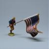 Team Miniatures Spanish American War 1898 SPA6013 Rough Rider advancing with U.S. Flag 1:30 Scale Pewter view 1