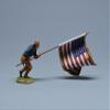 Team Miniatures Spanish American War 1898 SPA6013 Rough Rider advancing with U.S. Flag 1:30 Scale Pewter view 2