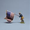 Team Miniatures Spanish American War 1898 SPA6013 Rough Rider advancing with U.S. Flag 1:30 Scale Pewter view 3