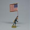 Team Miniatures Spanish American War 1898 SPA6010-B 10th Cavalry Buffalo Soldier with U.S. Flag 1:30 Scale Pewter view 1
