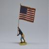 Team Miniatures Spanish American War 1898 SPA6010-B 10th Cavalry Buffalo Soldier with U.S. Flag 1:30 Scale Pewter view 2