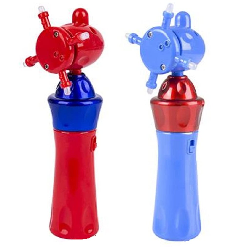 7" LED Light Up Orbiter Spinning Wands (2 Pack) 1 Blue + 1 Red. Batteries Included. Spin Toy for Boys, Girls, Kids, Toddlers. Fun Party Favor.