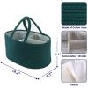 Baby Diaper Caddy Organizer for Girl Boy Rope Nursery Storage Bin Basket Portable Holder Tote Bag for Changing Table Car Travel Baby Shower Gifts Newborn Essentials Registry Must Have Items Dark Green view 3