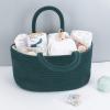 Baby Diaper Caddy Organizer for Girl Boy Rope Nursery Storage Bin Basket Portable Holder Tote Bag for Changing Table Car Travel Baby Shower Gifts Newborn Essentials Registry Must Have Items Dark Green view 4