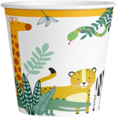amscan 9909350-66 - Get Wild Animals Birthday Party Paper Cups - 8 Pack