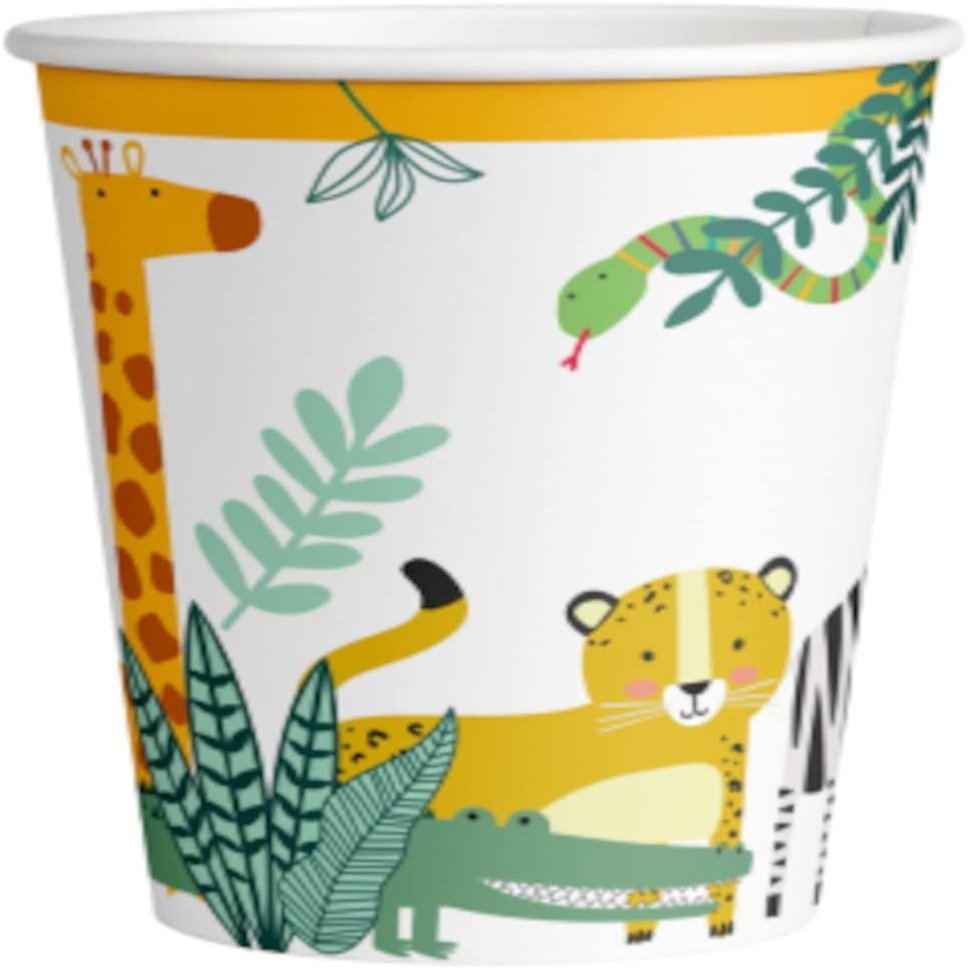 amscan 9909350-66 - Get Wild Animals Birthday Party Paper Cups - 8 Pack