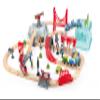 Hape City Railway and Train Bucket Set Toy with Hoisting Magnetic Crane for Trains, Trucks, and Cargo for Kids Ages 3 and Up, Multicolor view 2
