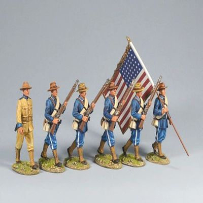 Team Miniatures Spanish American War 1898 SPA6025 1st Volunteer Regiment Rough Riders advancing 1:30 Scale