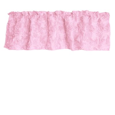 Zen Creative Designs 3D Rosette Window Valance Home Dcor Bedroom Nursery Kitchen Window (58" Wide x 18" Long, Pink)