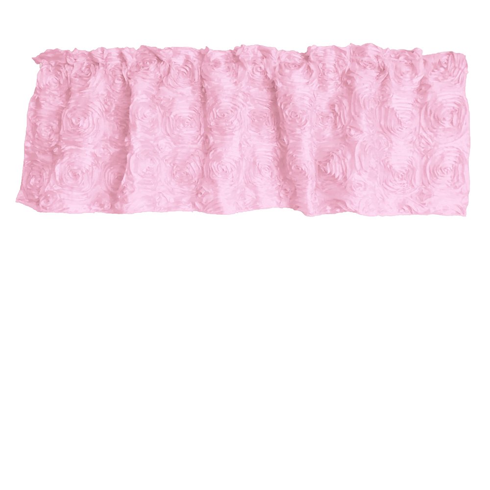 Zen Creative Designs 3D Rosette Window Valance Home Dcor Bedroom Nursery Kitchen Window (58" Wide x 18" Long, Pink)