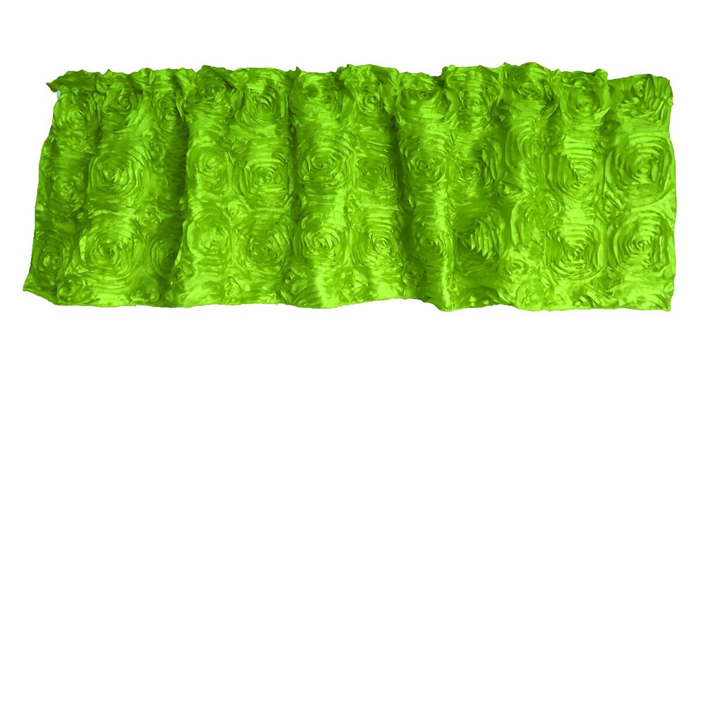 Zen Creative Designs 3D Rosette Window Valance Home Dcor Bedroom Nursery Kitchen Window (58" Wide x 18" Long, Lime Green)