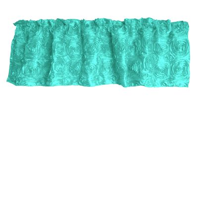 Zen Creative Designs 3D Rosette Window Valance Home Dcor Bedroom Nursery Kitchen Window (58" Wide x 18" Long, Aqua)