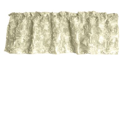 Zen Creative Designs 3D Rosette Window Valance Home Dcor Bedroom Nursery Kitchen Window (58" Wide x 18" Long, Ivory)