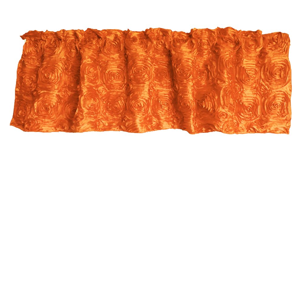 Zen Creative Designs 3D Rosette Window Valance Home Dcor Bedroom Nursery Kitchen Window (58" Wide x 18" Long, Orange)