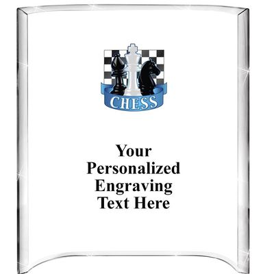 9" H x 7" W Chess Color Printed Curva Acrylic Award, Personalize with Your Engraving for Free Prime